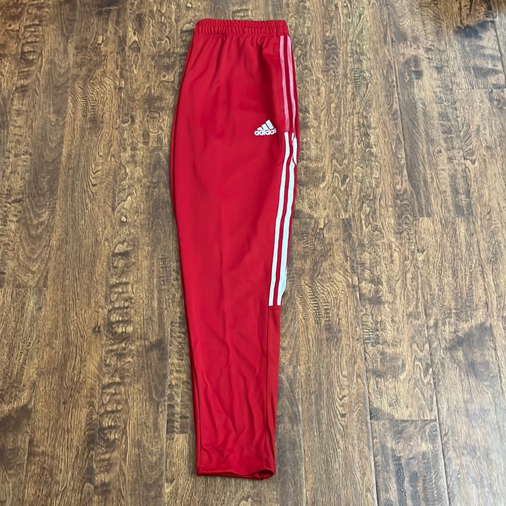 adidas Red Sweatpants with White Stripes